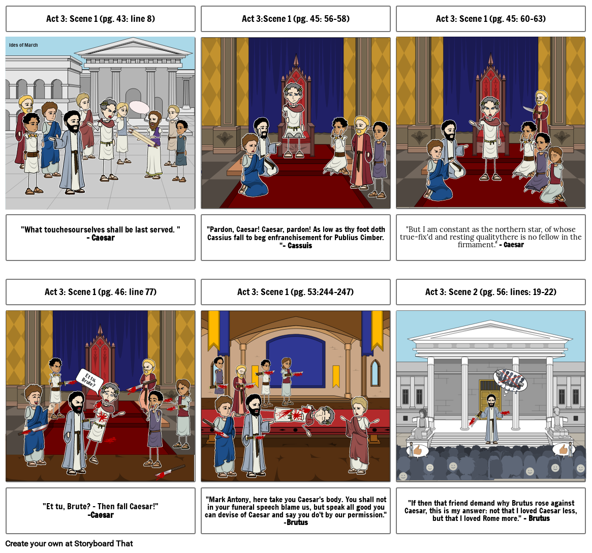 Julius Caesar Exit Ticket Storyboard por 96c2d5e6