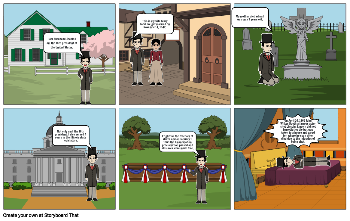 Lincoln story board Storyboard by 96d02abd