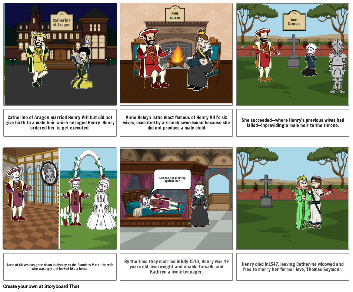 Henry VIII Wives Storyboard by 97119bad