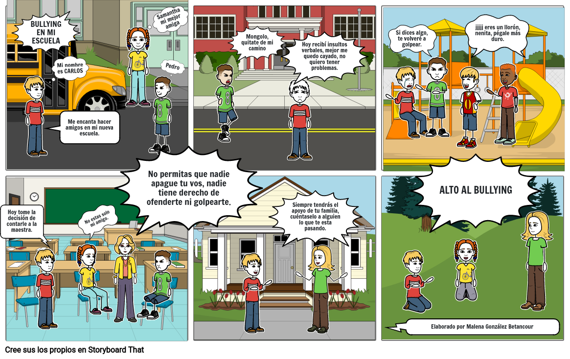 Historieta Bullying Malena Storyboard by 97794b46