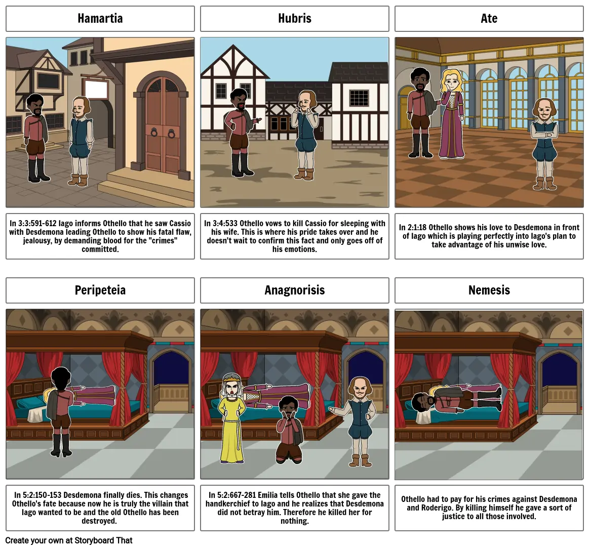 Othello Greek Terms Storyboard