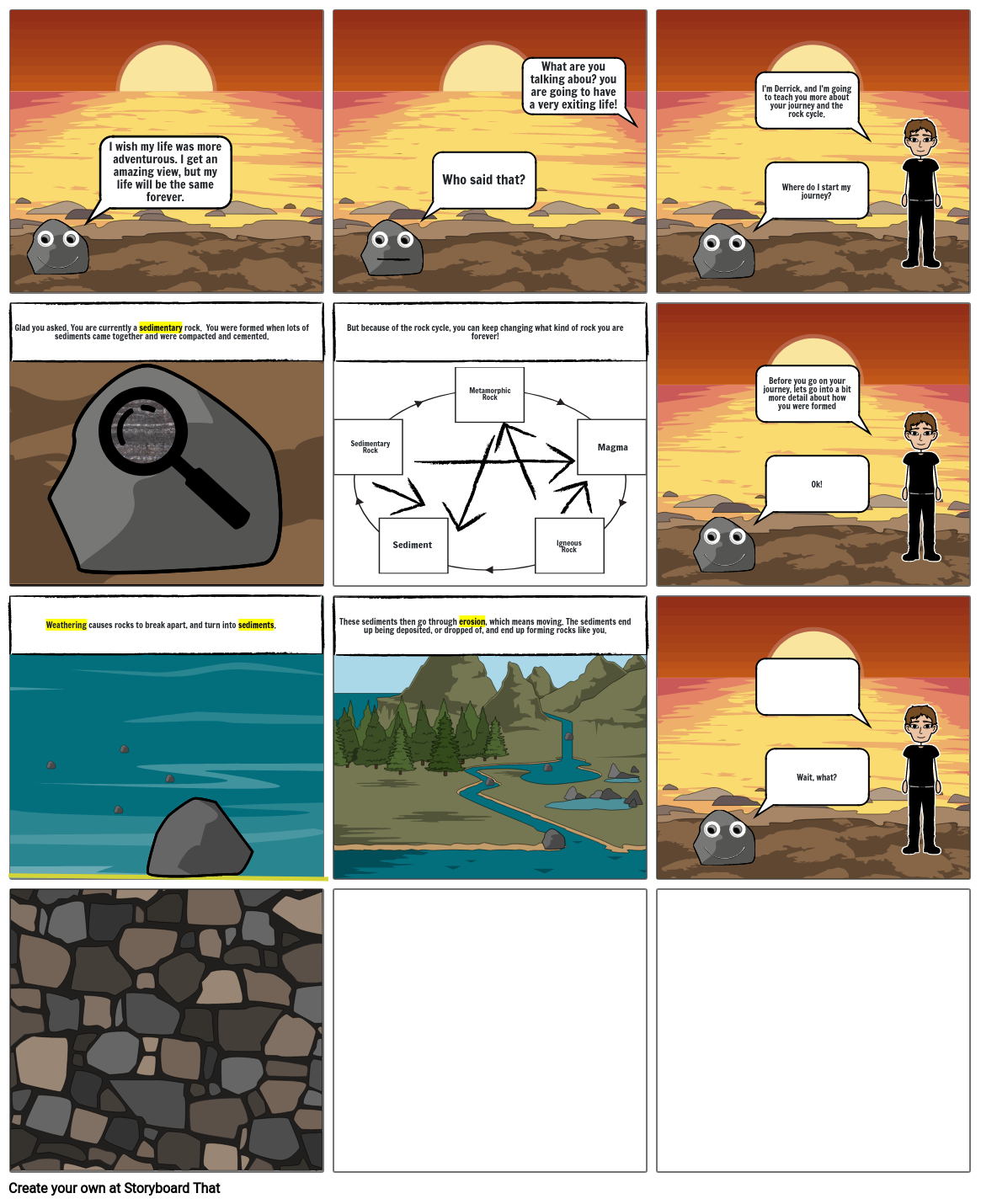 Rock Cycle Comic Strip