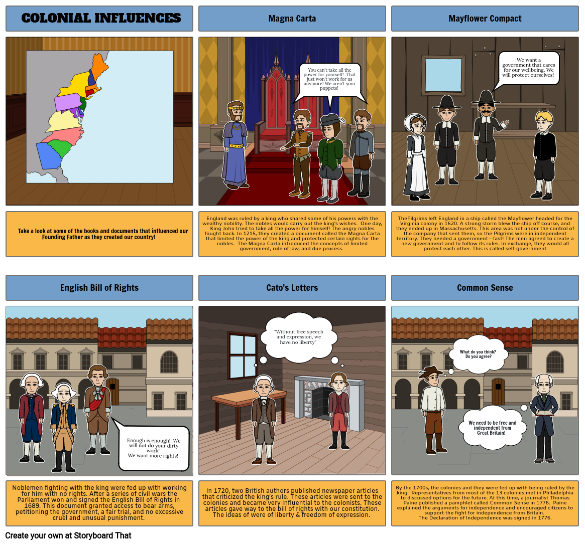 Colonial Influences Storyboard
