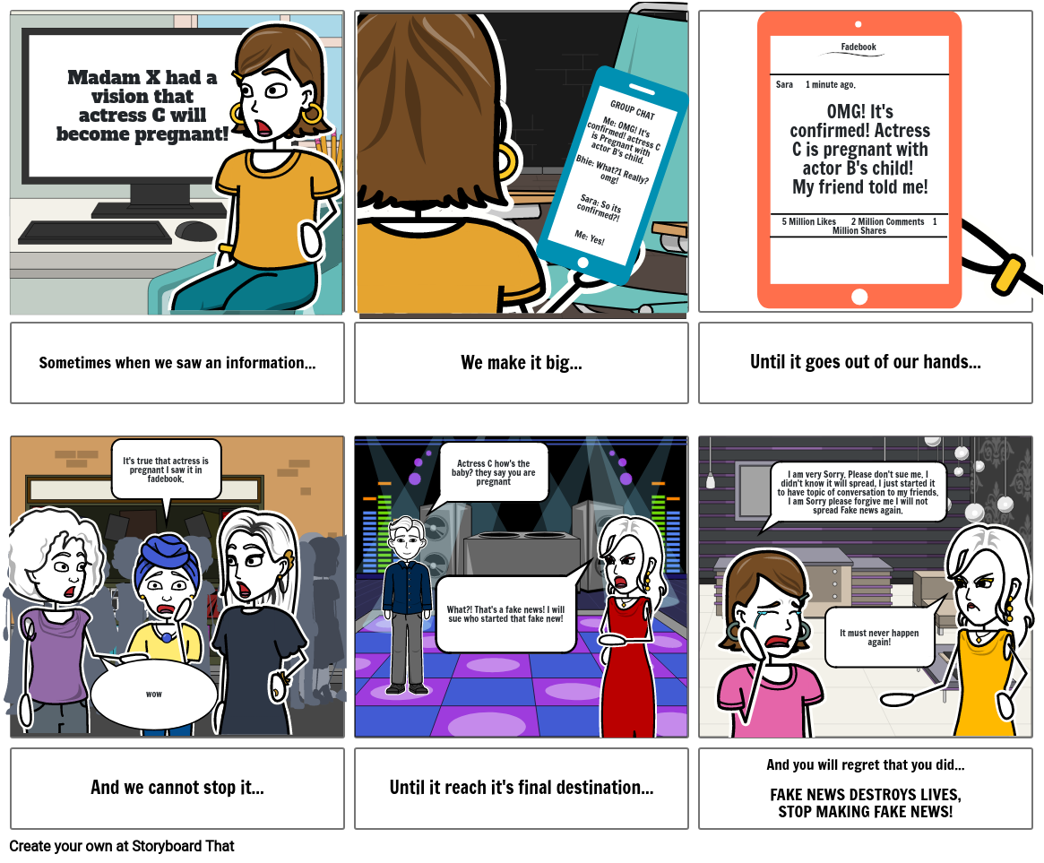 responsible use of media and information Storyboard