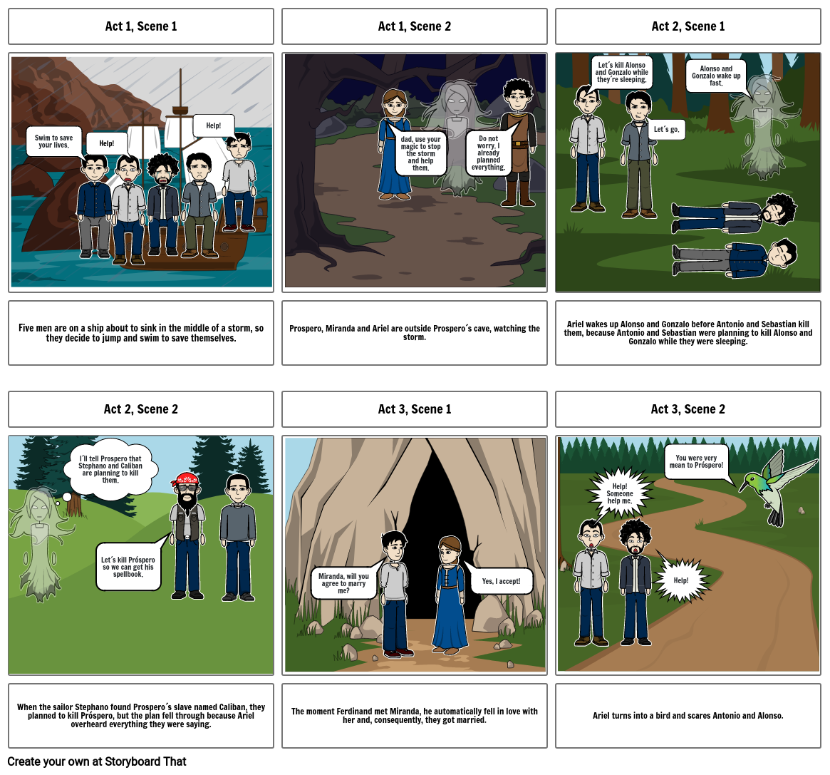 The Tempest - Atividade Avaliativa de Inglês Storyboard