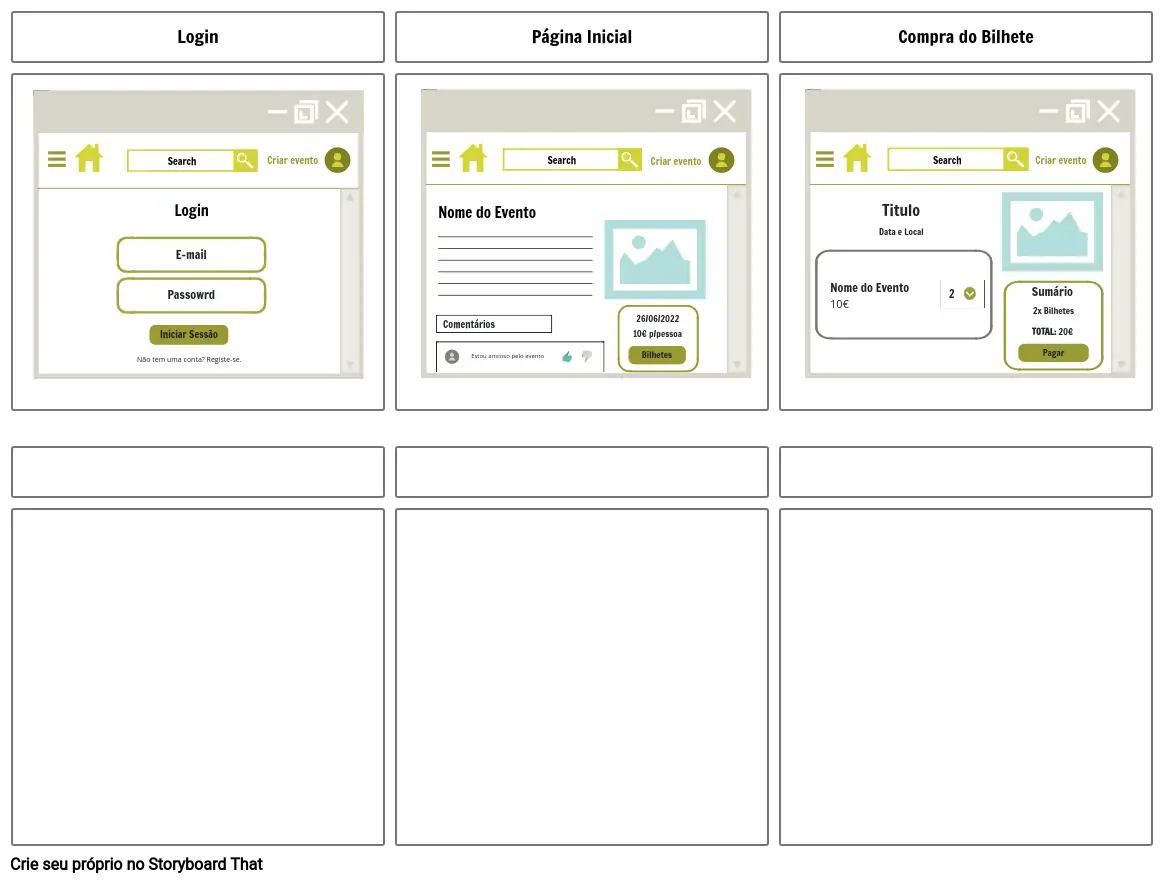 Layout site gestao de eventos