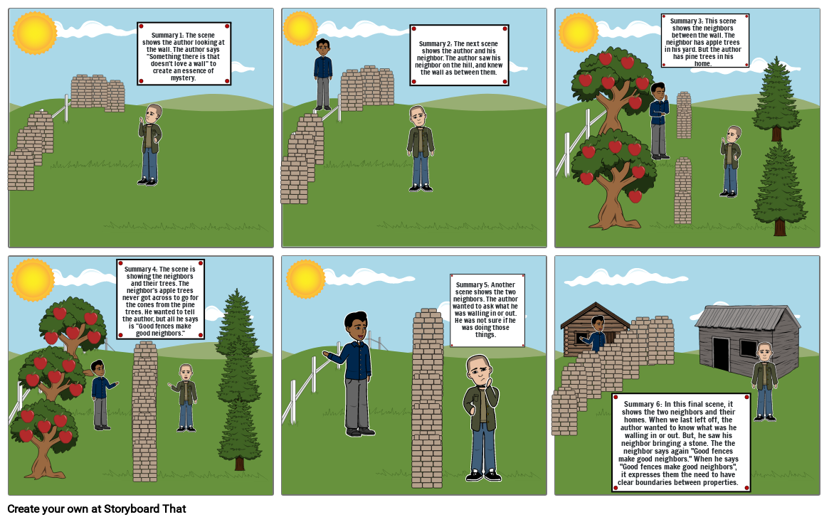 Dredas Kennedy Mending Wall Storyboard 9th Grade Literature