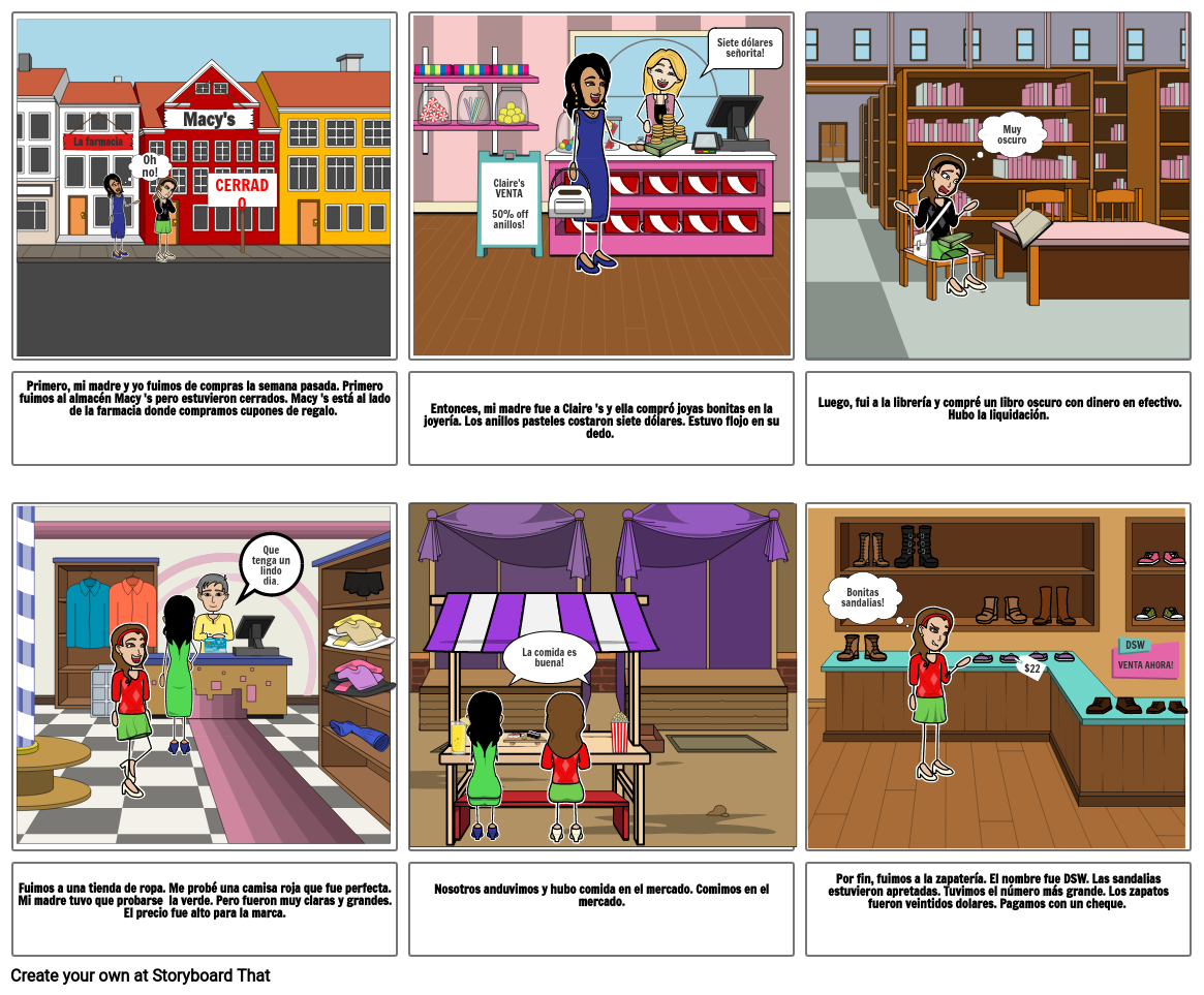 Spanish Project 4/23 Storyboard by 99ab41a7