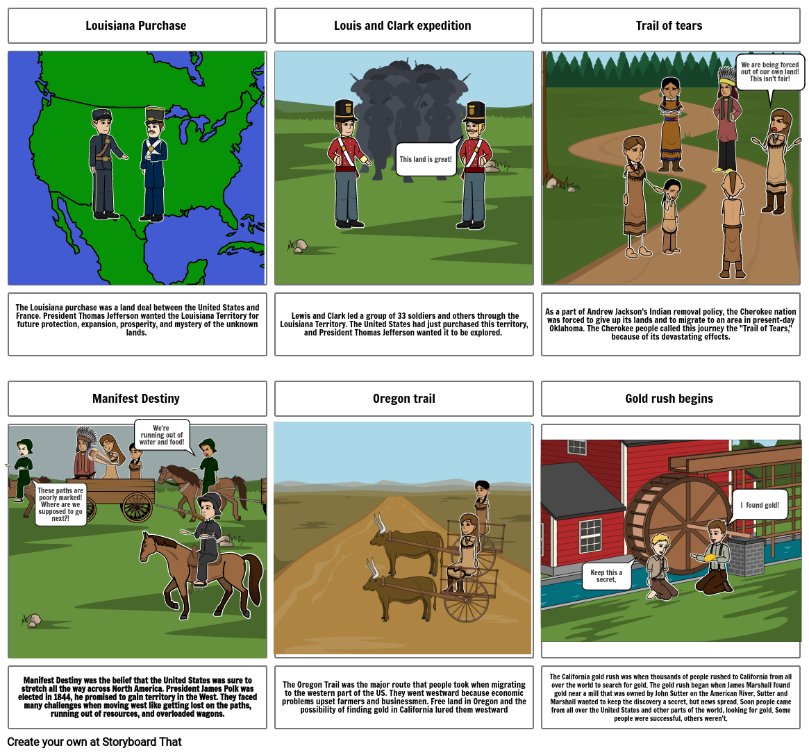 Westward expansion choice board project Storyboard