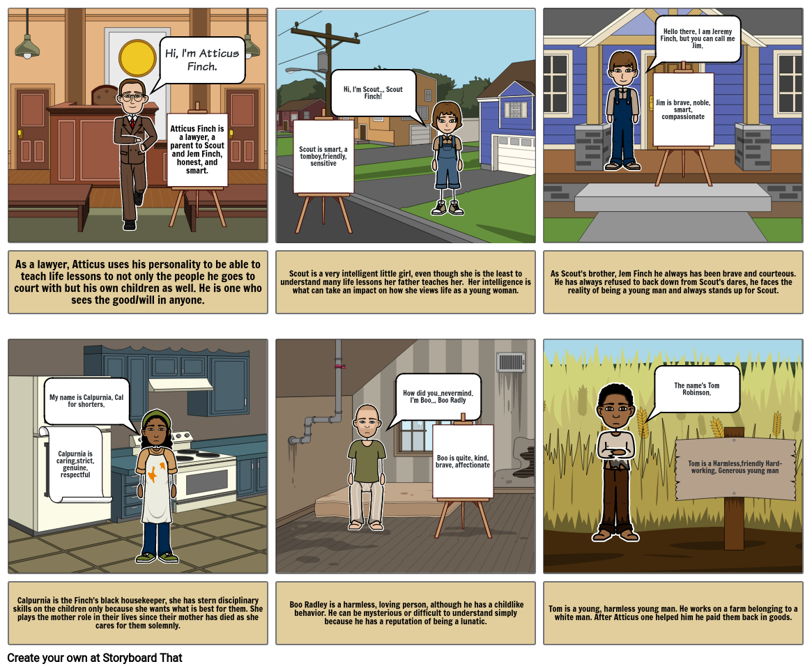 To Kill A Mockingbird -- Character Chart -- Mon&#39;Darius Prather