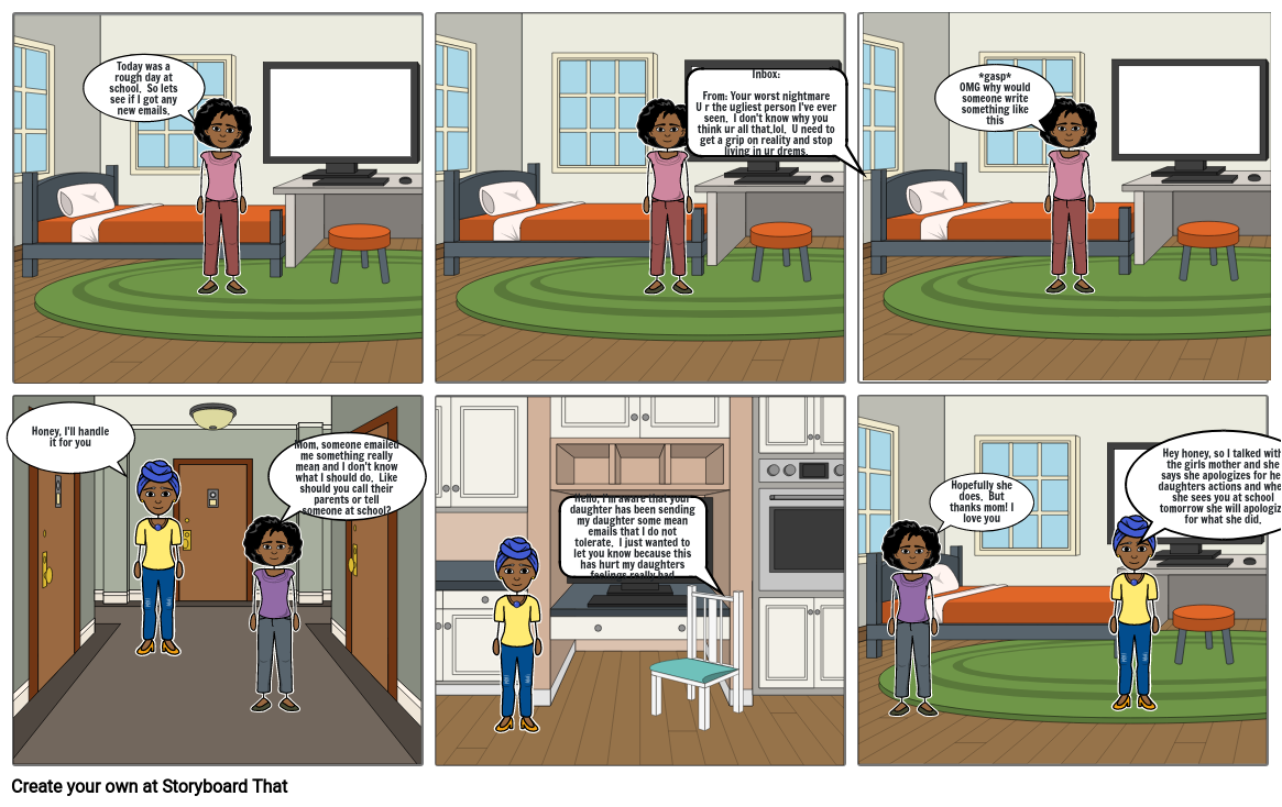 Cyber Bullying Comic Strip