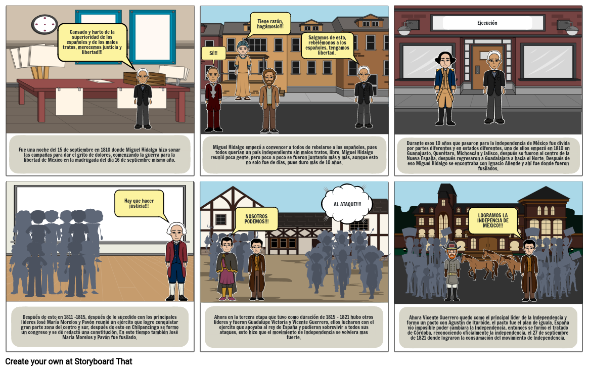 La Independencia De México Storyboard By 9ad7a2a1