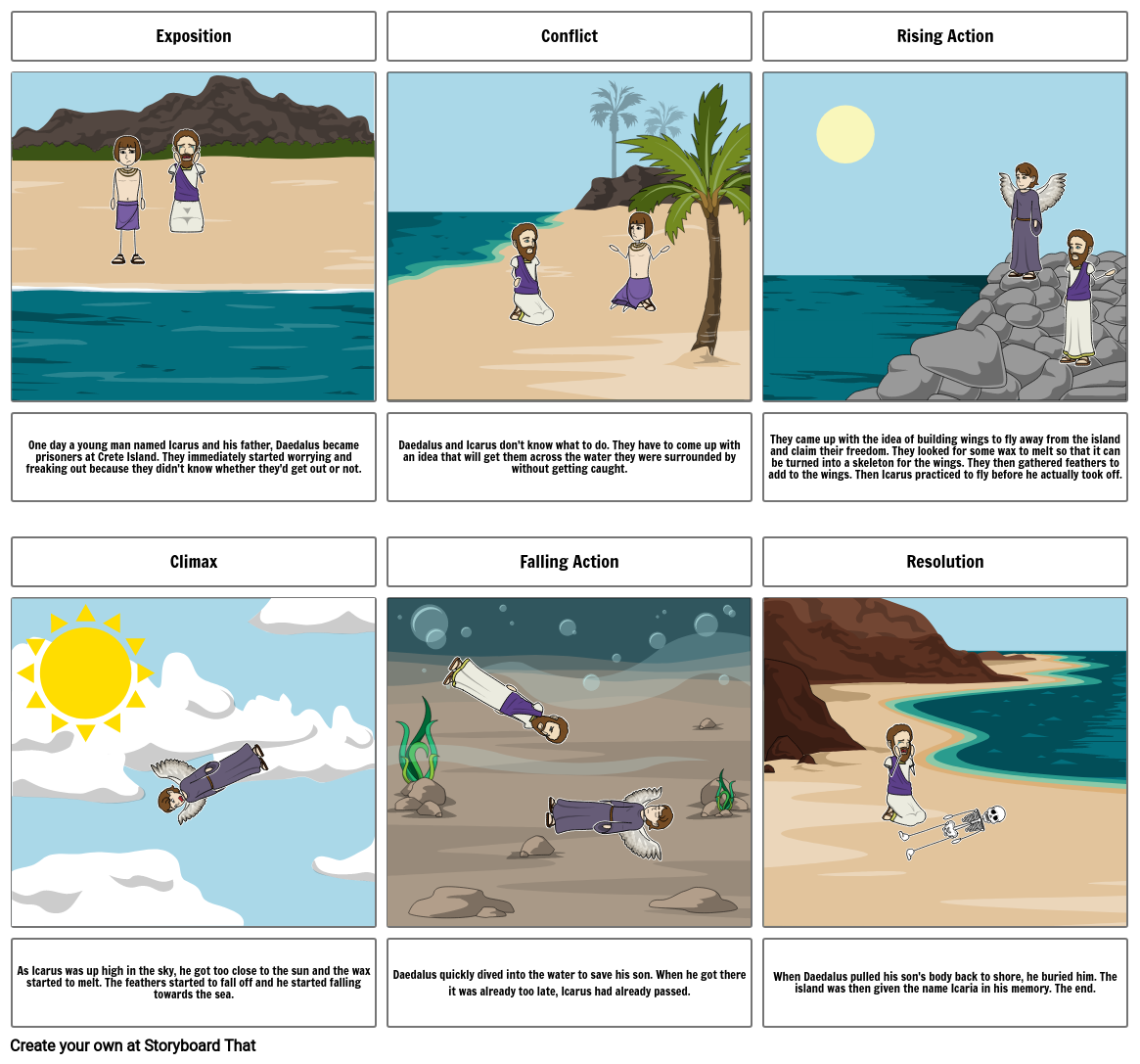 Daedalus and Icuras storyboard Storyboard por 9b0c0755