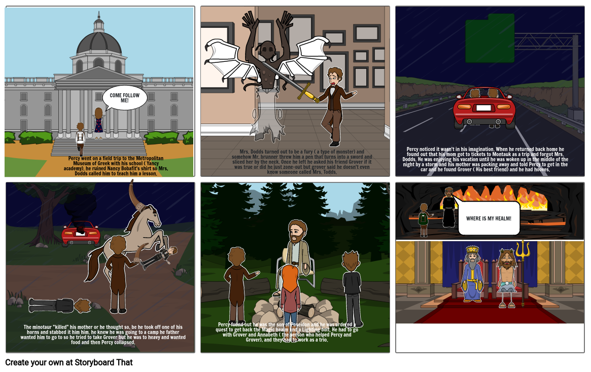 Percy Jackson Storyboard by 9b19f5f4