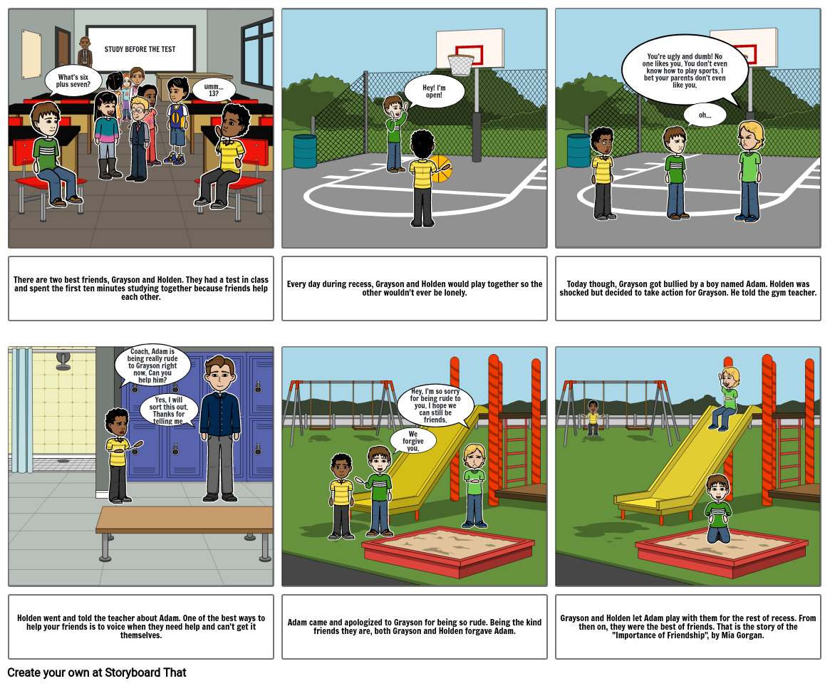 Friendship Storyboad Project Storyboard by 9c7020bc