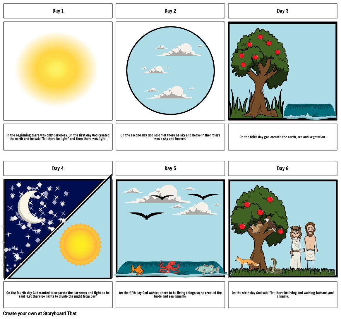 God Creation Storyboard by 9cce42d3