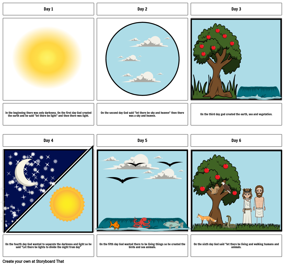 God Creation Storyboard By 9cce42d3