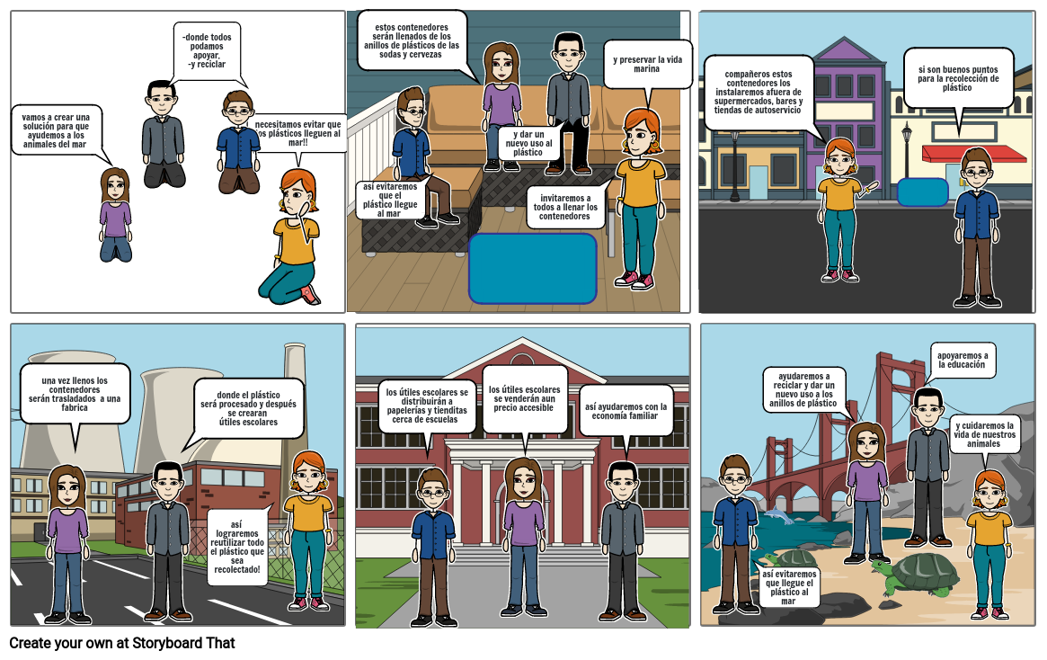 como evitar el plástico en el mar Storyboard par 9d3b6d02