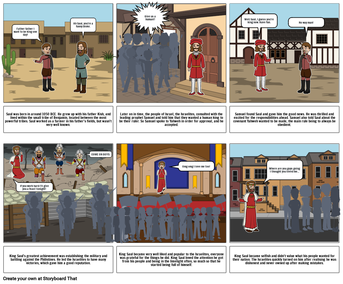 Rise and Fall of King Saul Storyboard by 9d822e98