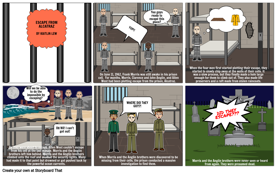 Escape from Alcatraz Comic Strip Storyboard av 9daa82f1