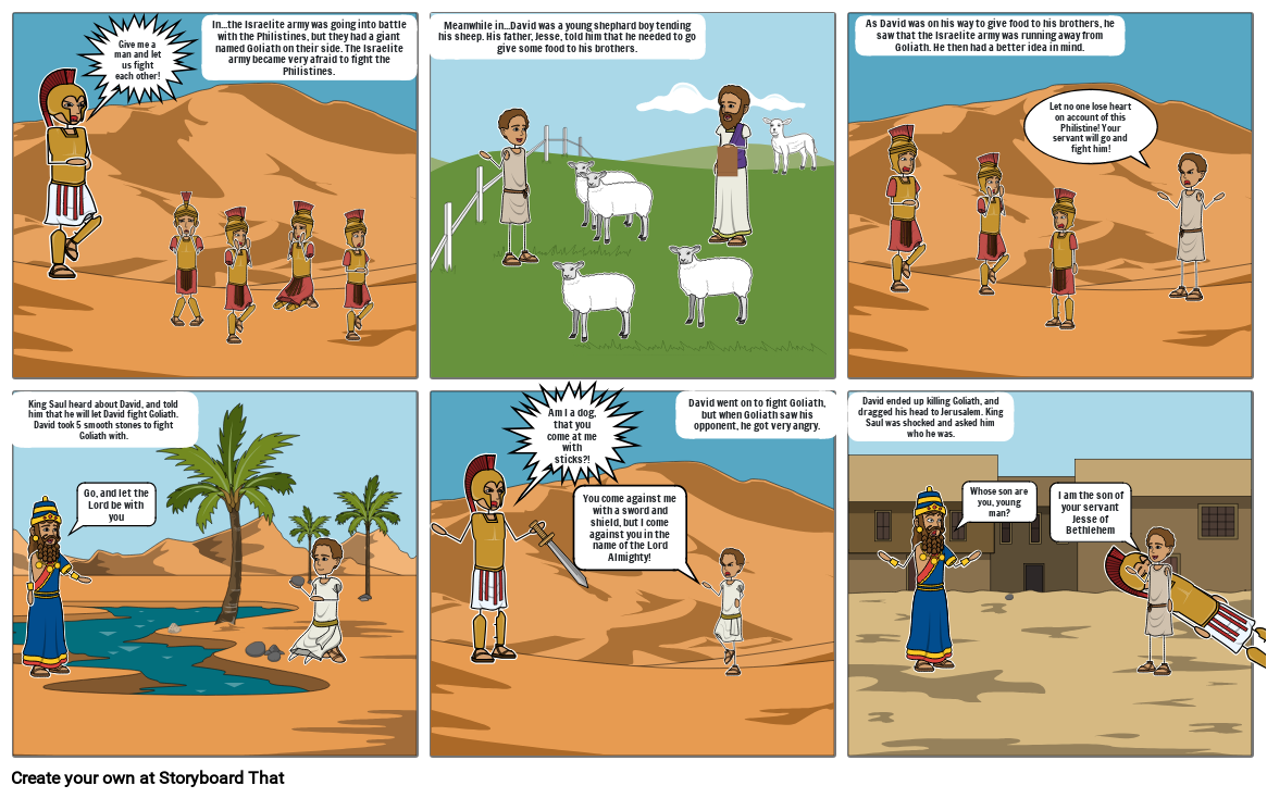 David And Golioth Storyboard By 9df87931 David And Golioth Storyboard By 9df87931