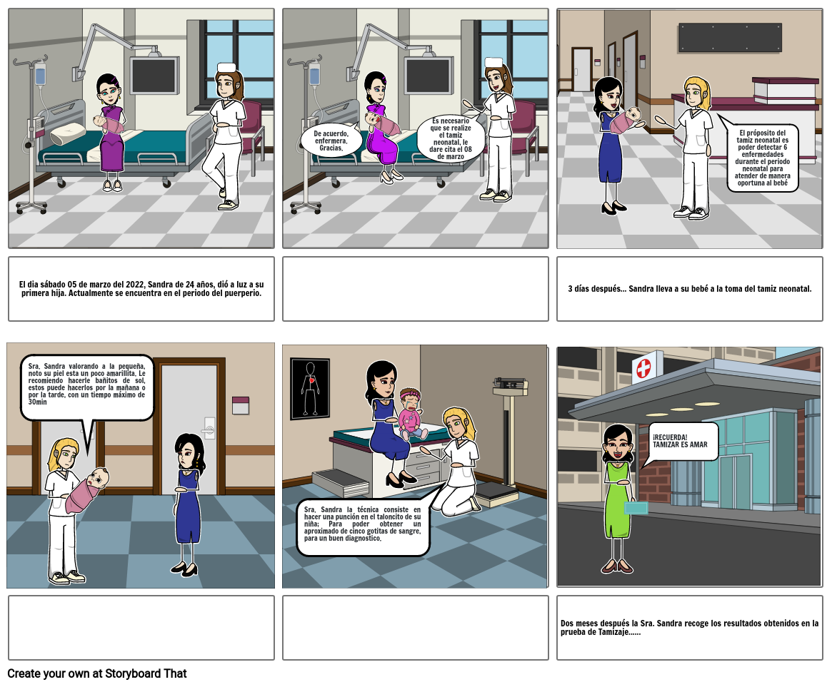 Tamiz neonatal Storyboard by 9e239b6e