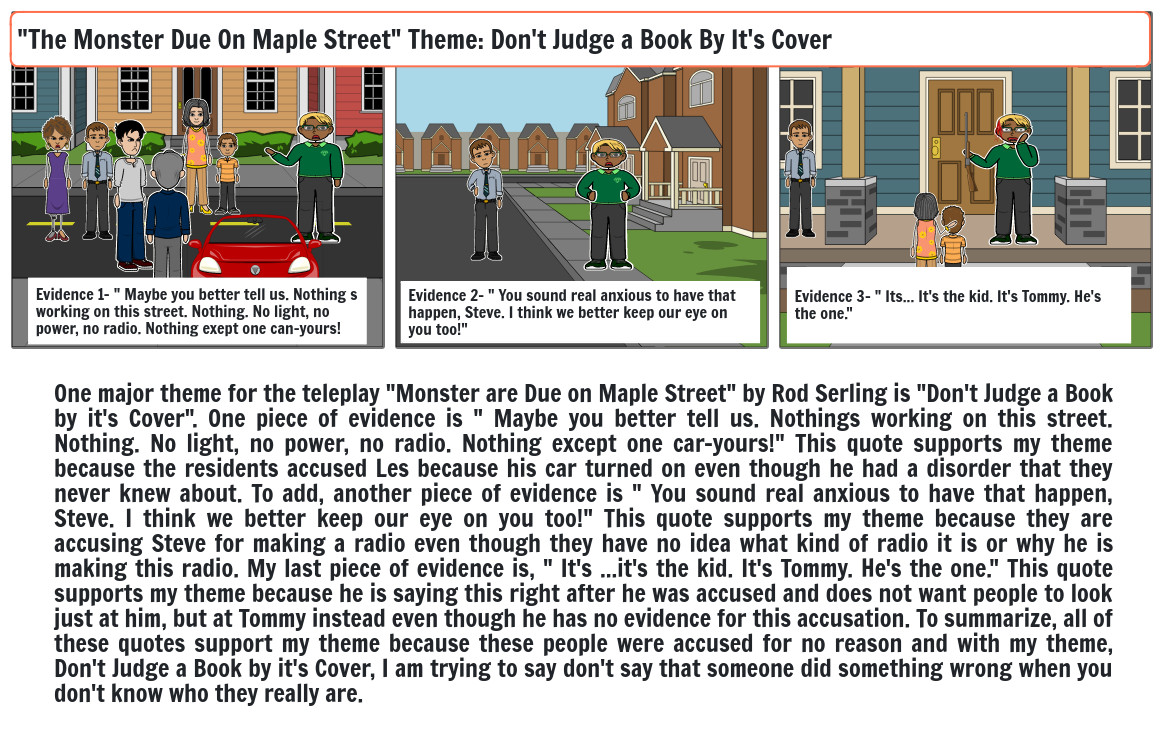 The Monsters Are Due on Maple Street Theme Storyboard