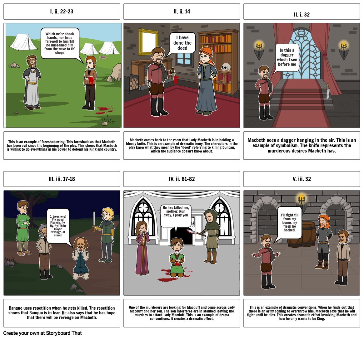 Macbeth Violence Storyboard por 9f31bb17