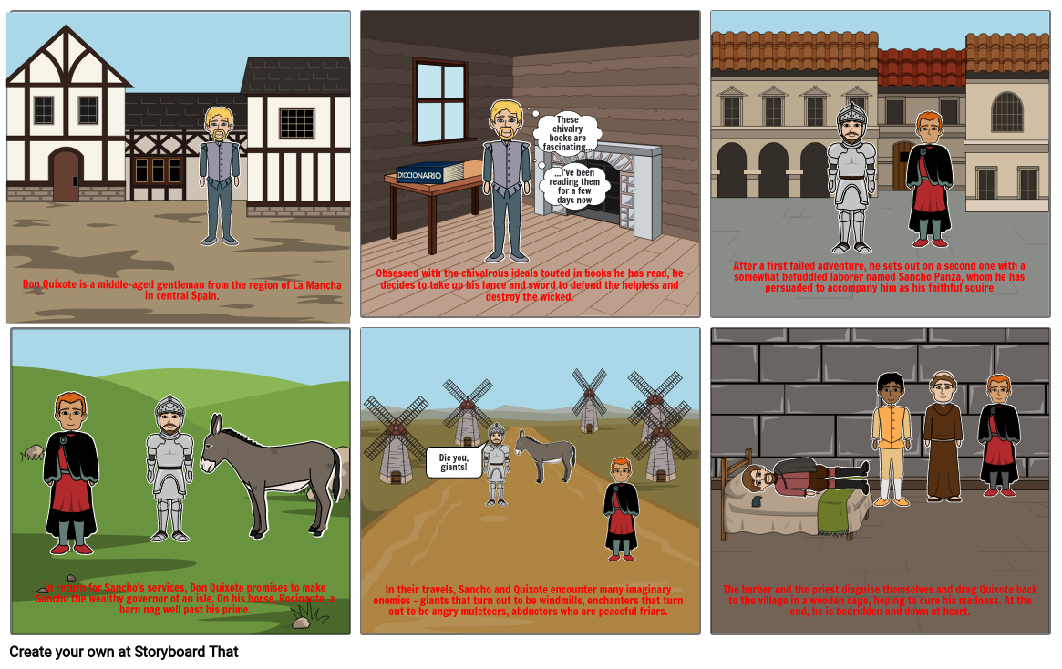 DON QUIXOTE comic adaptation Storyboard by 9f4a2875