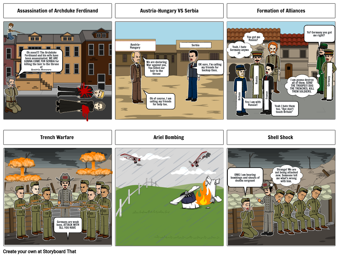 Cause and Effect of WW1 Storyboard por 9f694501