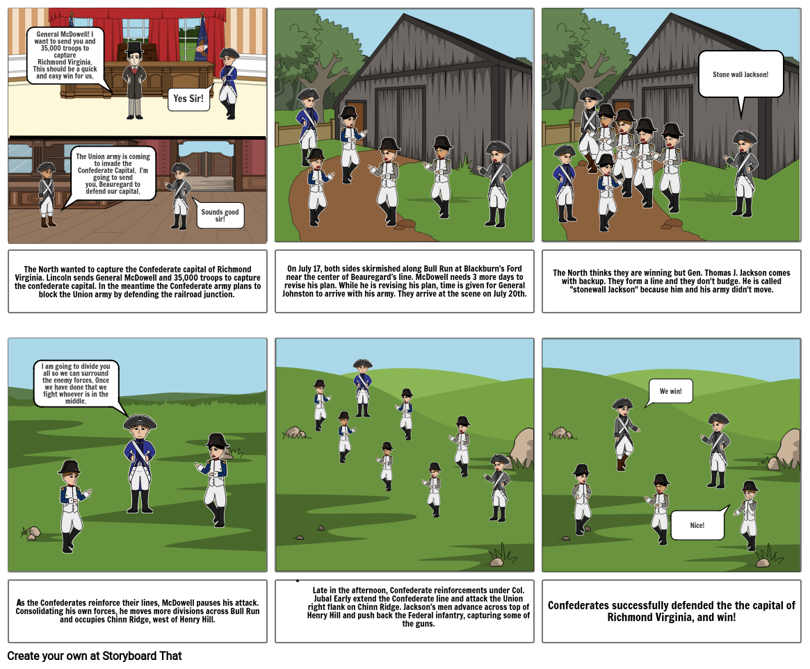 Battle of Manassas Storyboard by 9fcfc109