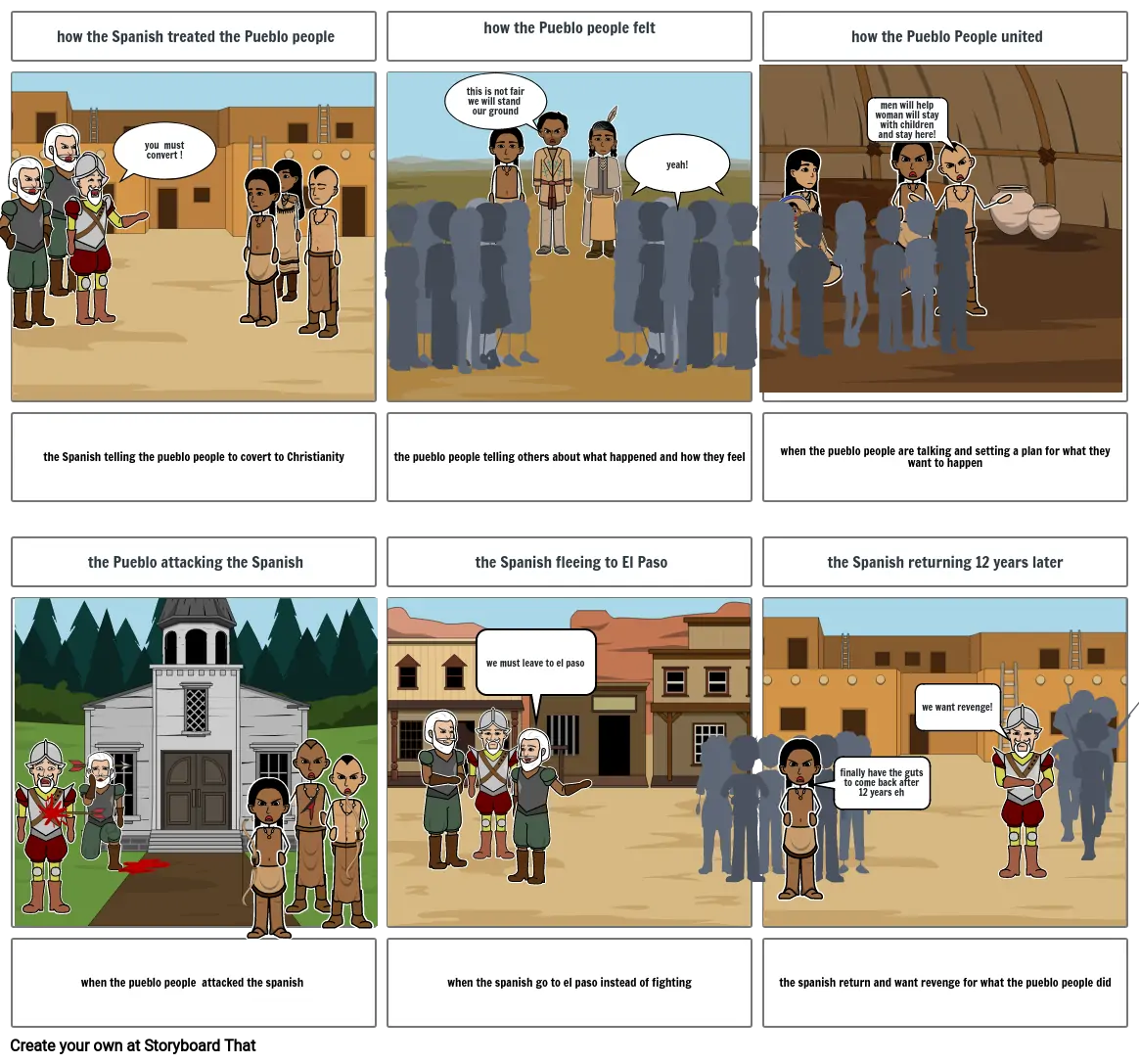 pueblo revolt story board