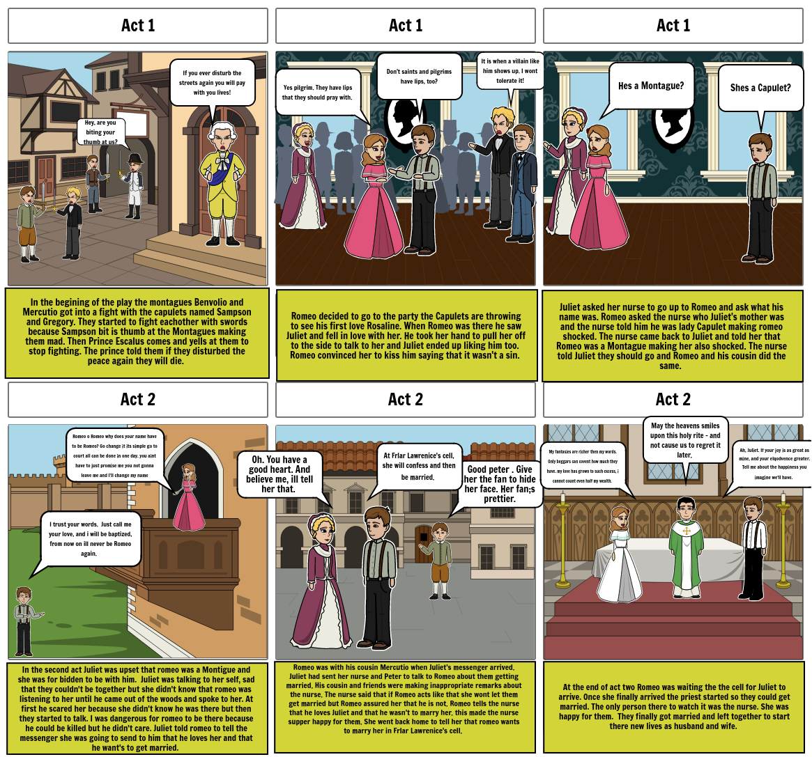 Romeo And Juliet Storyboard Storyboard By 9fe96099 1439
