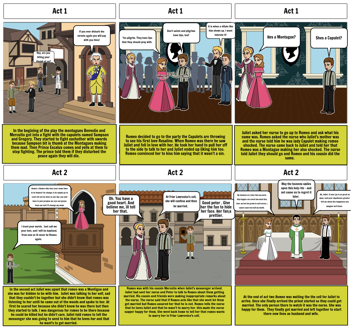 Romeo And Juliet Storyboard Storyboard By 9fe96099 0118