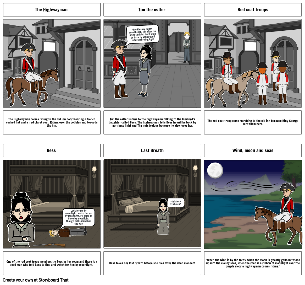 The Highwayman Storyboard By A-lowe-student-saintkentigern-com