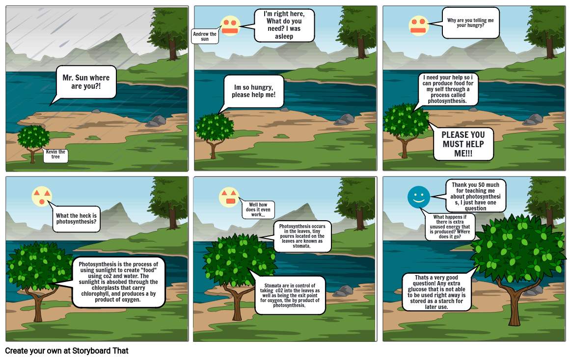 Photosynthesis Comic Storyboard by a002d9b8