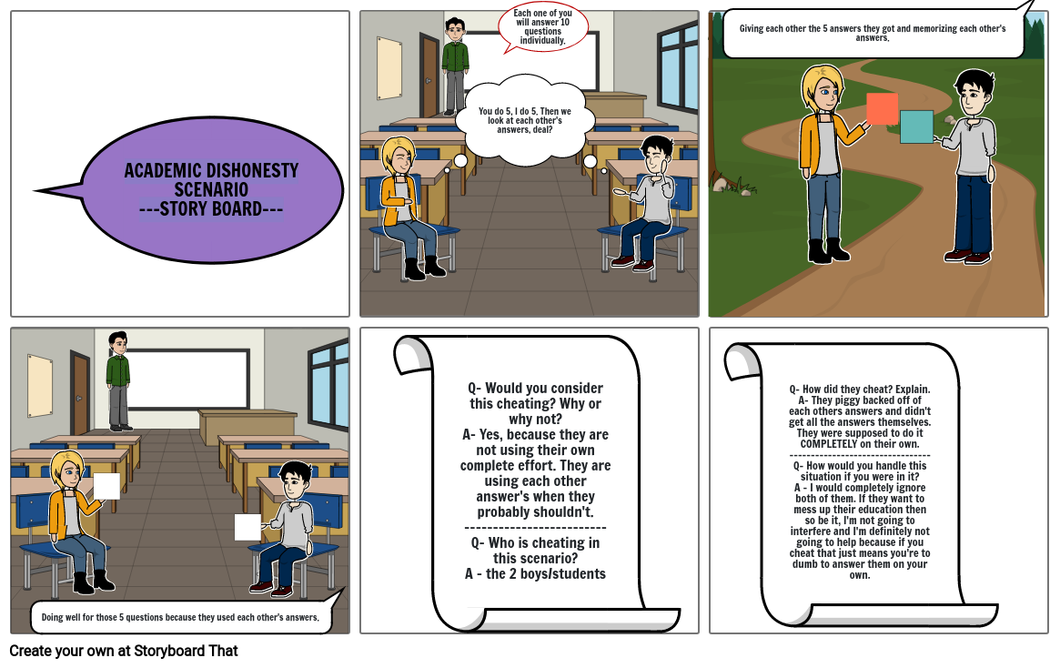 Academic Dishonesty Storyboard