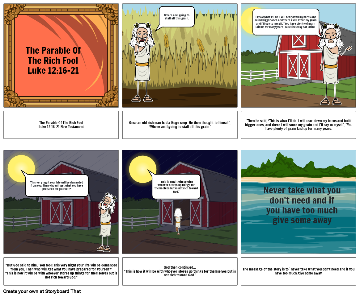 The Parable of the Rich Fool Storyboard por a0b51887