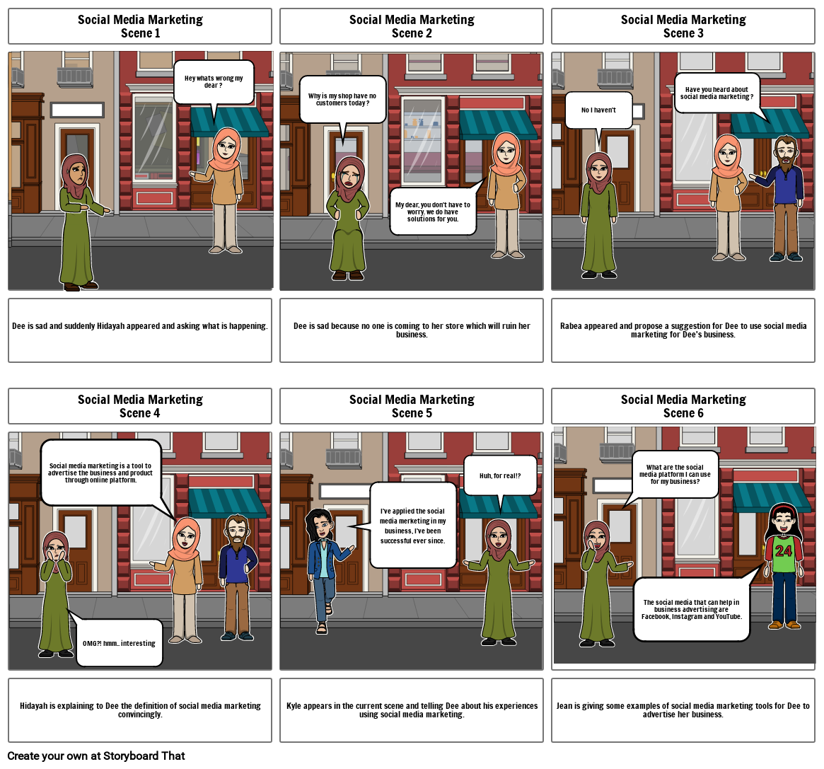 Social Media storyboard