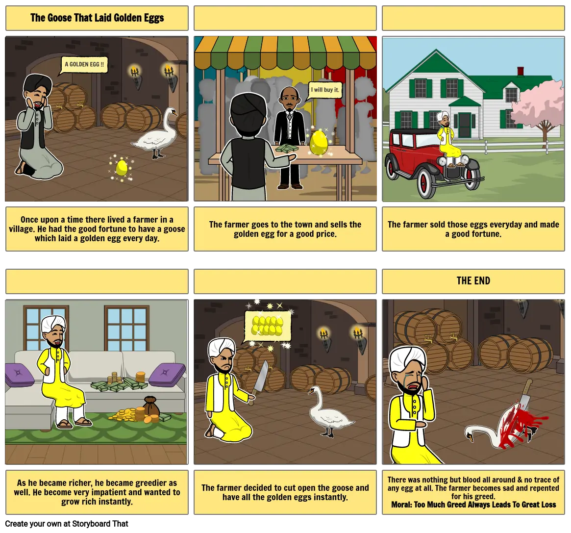 The Goose That Laid Golden Eggs Storyboard by a1ca4303