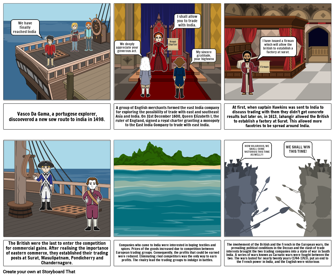 Arrival of Europeans through Sea Storyboard by a1d1c5ed