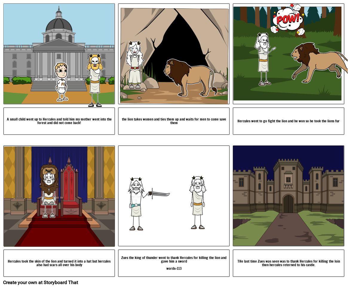 the 12 labours of hercules Storyboard by a21ddd9c