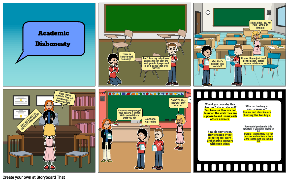 Academic Dishonesty Storyboard