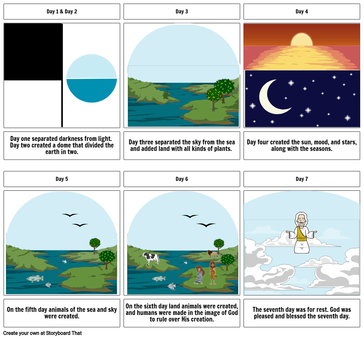 Seven Days of Creation Storyboard by a266c212