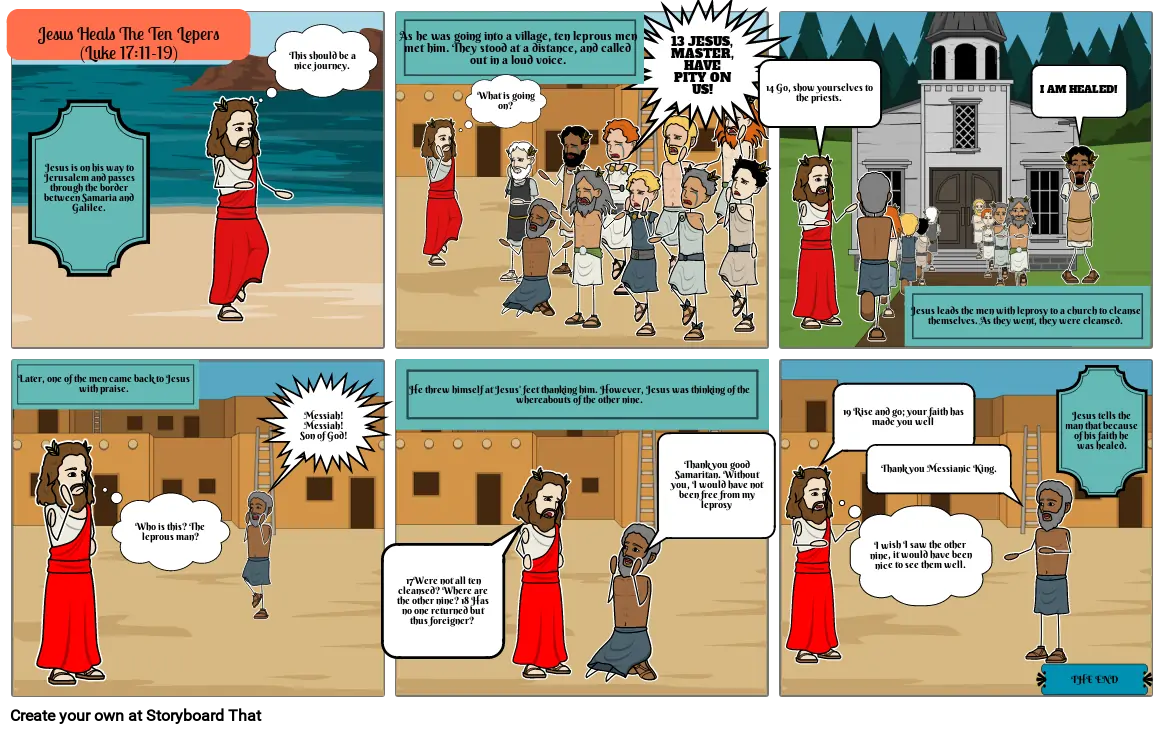 Jesus heals the ten men with leprosy