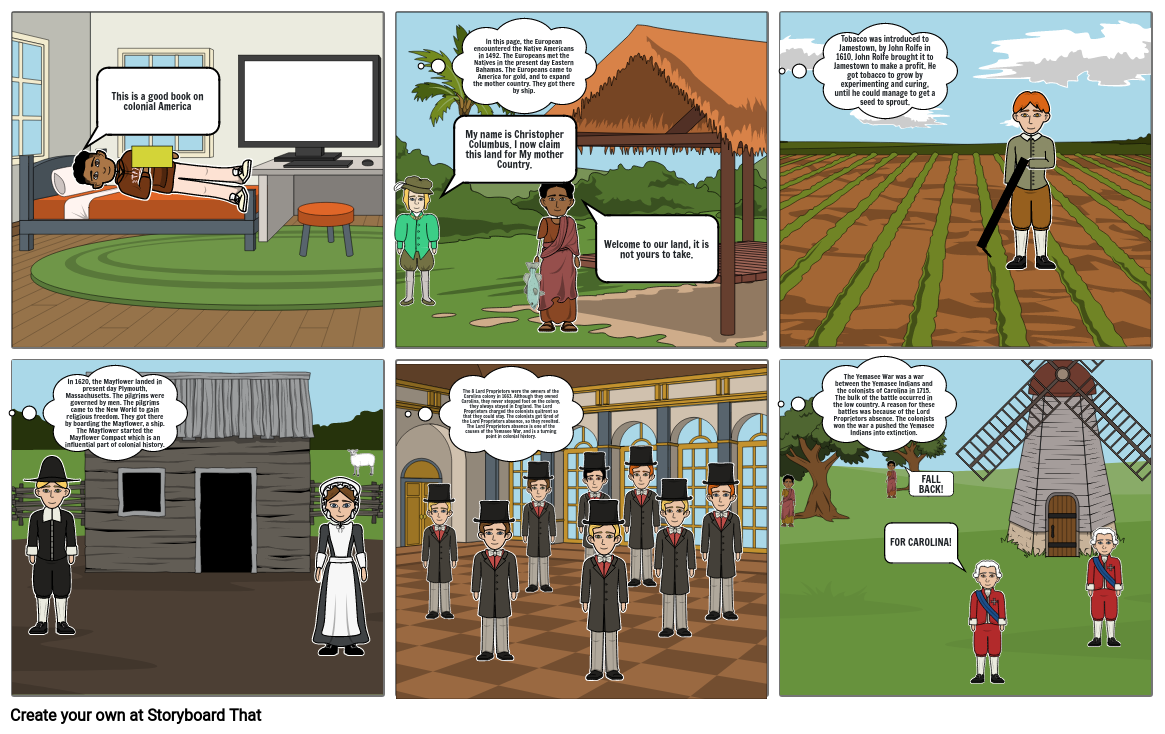 Colonial Era Turning Point Storyboard by a2b8b280