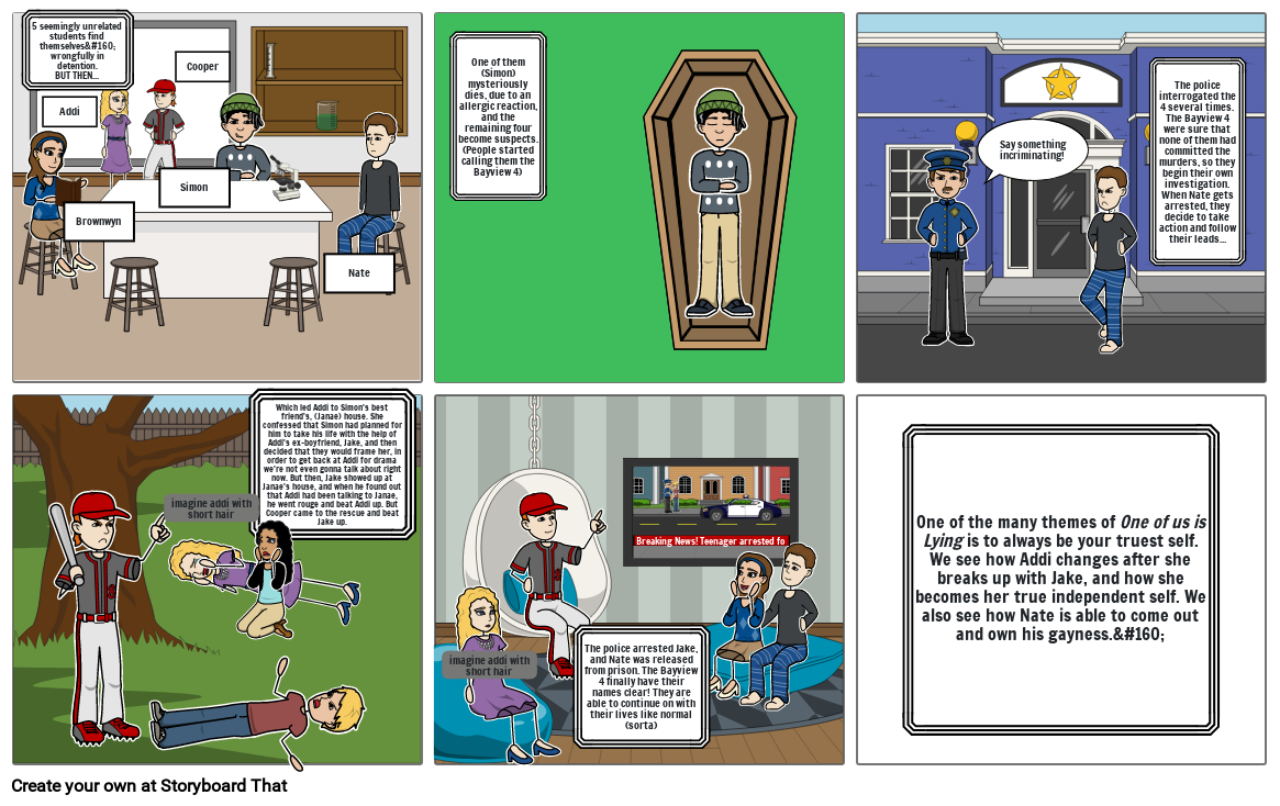 one of us is lying storyboars Storyboard by a2c45402