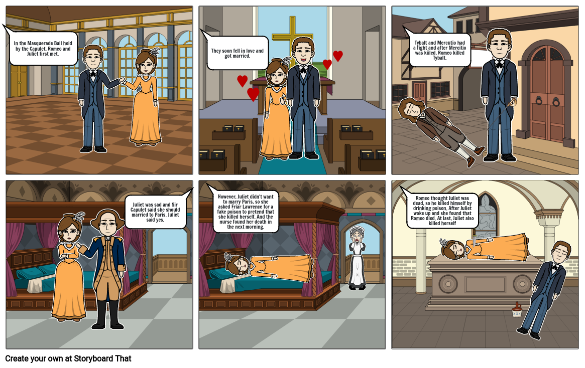 Romeo And Juliet Comic Strip Storyboard By A2c628bc 