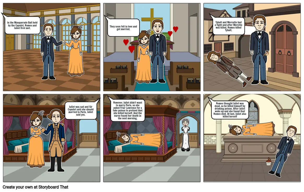 Romeo and Juliet Comic Strip