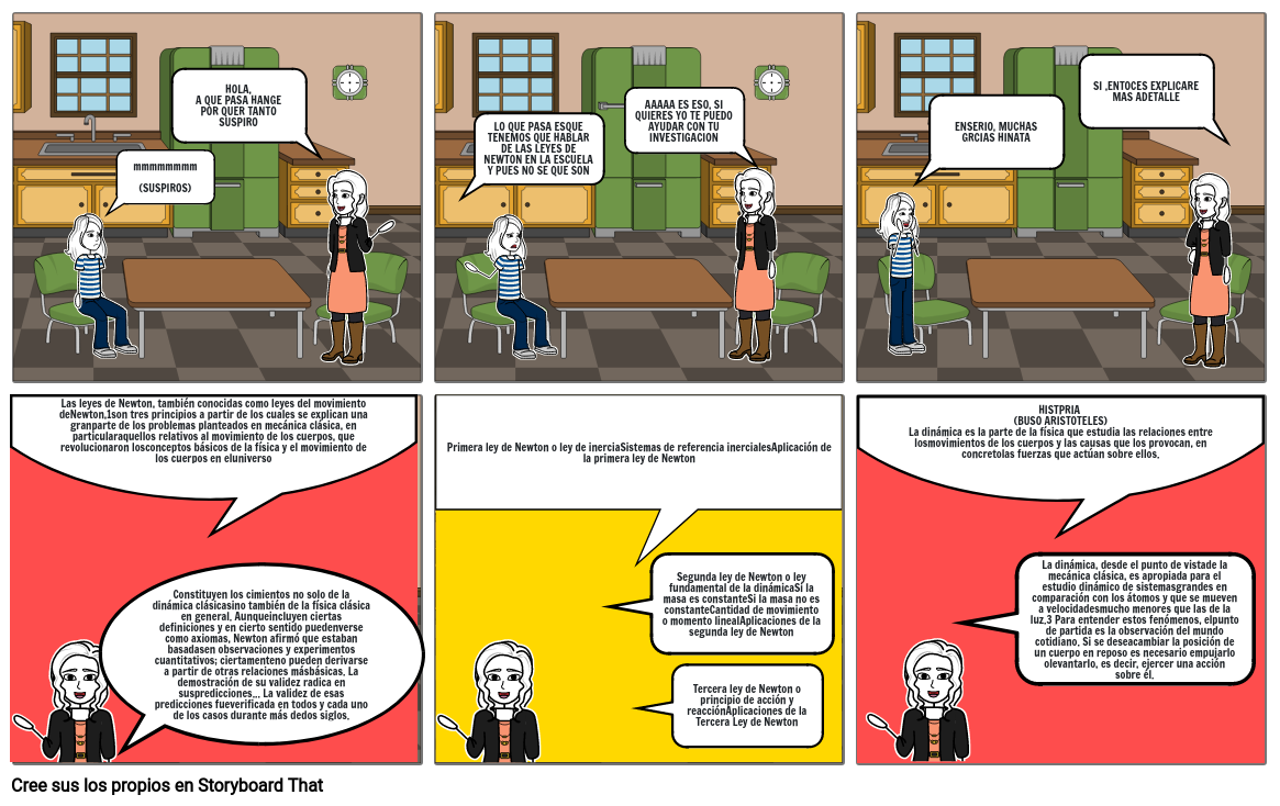 COMIC LEYES DE NEWTON Storyboard by a309756a
